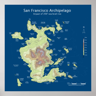 Poster L'archipel de San Francisco, 200' d'élévation du n