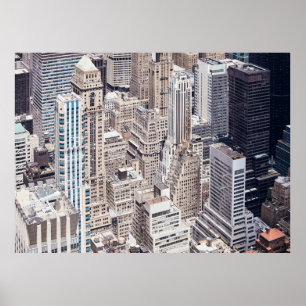 Poster L'architecture diversifiée de New York, les couleu