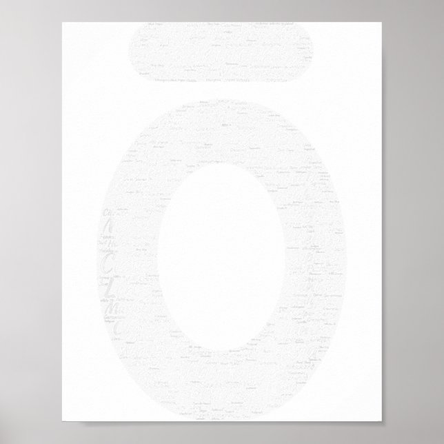 Poster Large O Essential Oil White Words  (Devant)