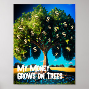 Poster L'argent grandit sur les arbres Prospérité Richess