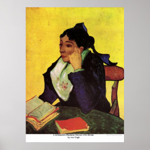 Poster L'Arlesienne Madame Ginoux with Books by van Gogh