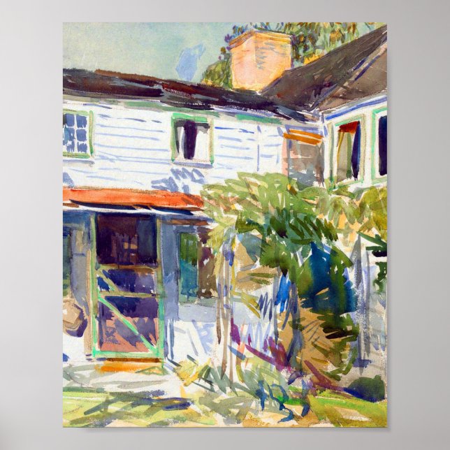 Poster L'arrière de la vieille maison par Childe Hassam (Devant)
