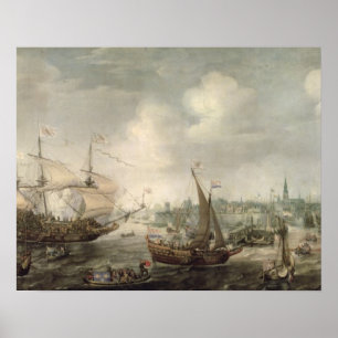 Poster L'arrivée de Fredrick V chez Vlissingen en 1613 (o