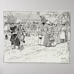 Poster L'arrivée des jeunes femmes à Jamestown