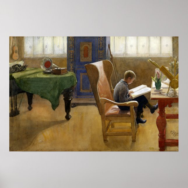 Poster Larsson - Esbjorn Au Coin De L'Étude (Devant)