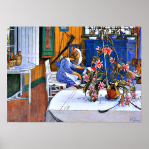 Poster Larsson : Intérieur avec un cactus