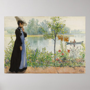 Poster Larsson - Karin au bord de la mer