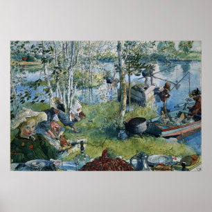 Poster Larsson - Pêche à l'écrevisse (Extrait de A Home)