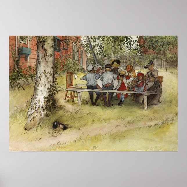 Poster Larsson - Petit-Déjeuner Sous Le Big Birch (Devant)