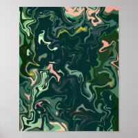 L'art Abstrait à la flamme dans les tons verts