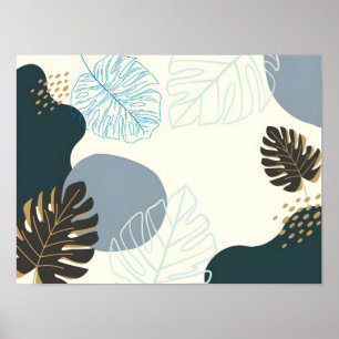 Poster L'art Abstrait de la feuille tropicale