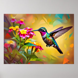 Poster L'art Abstrait des colibris
