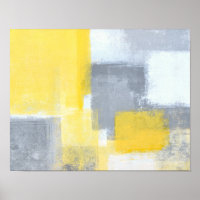 L'art Abstrait gris et jaune "stable"