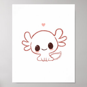 Poster L'art Axolotl art mignon