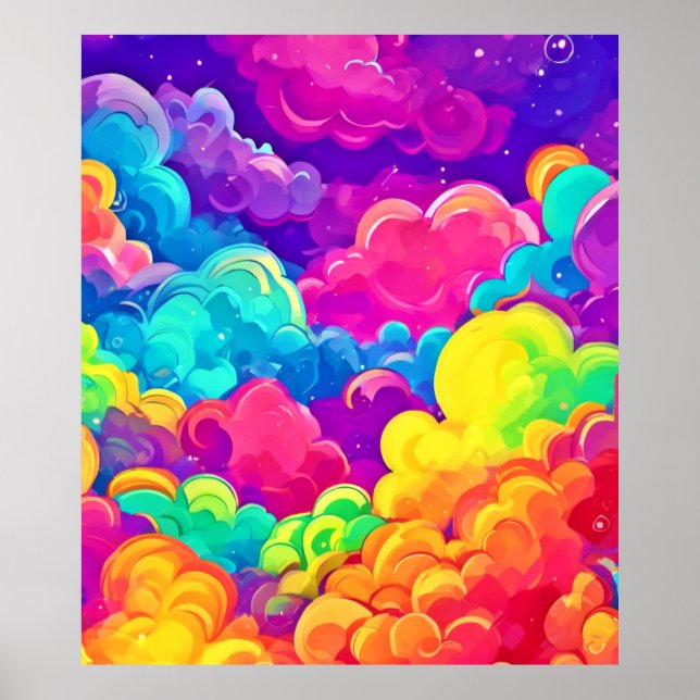 Poster L'Art Cloudscape coloré (Devant)