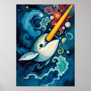 Poster L'Art Cosmique Narwhal De L'Espace