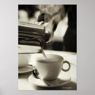 Poster L'art d'à café frais/de s'ajouter cuits à la