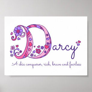Poster L'art de gribouillage du nom initial D de Darcy, s