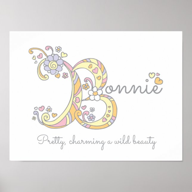 Poster L'art de gribouillage initial B de Bonnie signifie (Devant)
