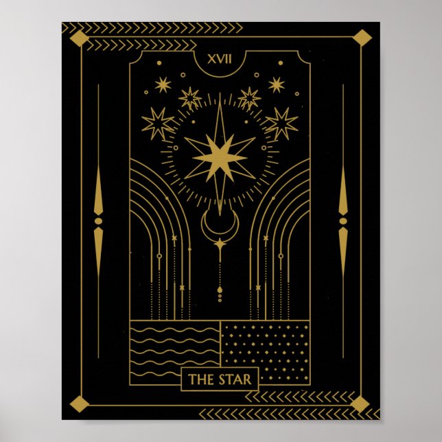 Poster L'art de la carte tarot Star, Celestial (Devant)