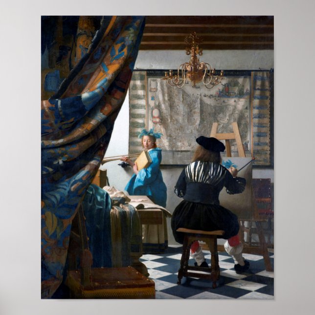Poster L'art de la peinture, Johannes Vermeer, 1666-1667 (Devant)
