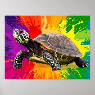 Poster L'art de la tortue dynamique