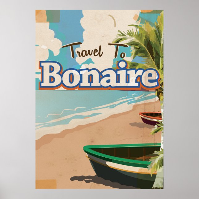 Poster L'art de l'affiche de voyage de Bonaire. (Devant)