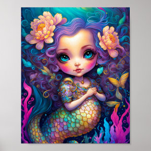 Poster L'art de l'Imaginaire de la mignonne sirène