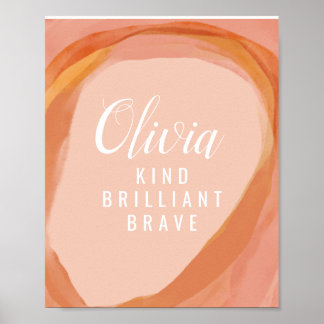Poster L'art des chambres pour filles personnalisées