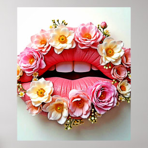 Poster L'art des lèvres florales