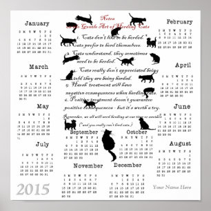 Poster L'art doux de rassembler les chats...Calendrier 20