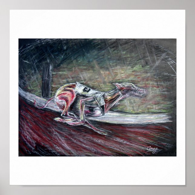 Poster l'art du chien de greyhhound (Devant)