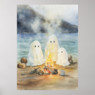 Poster L'art fantôme : Fantômes au bord du feu de camp su