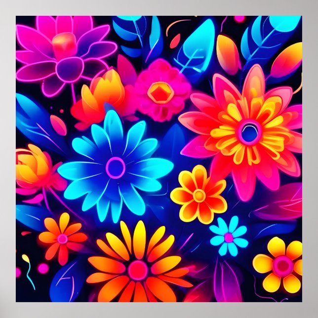 Poster L'art floral du néon (Devant)
