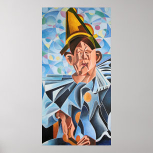 Poster L'art géométrique clown mélancolique