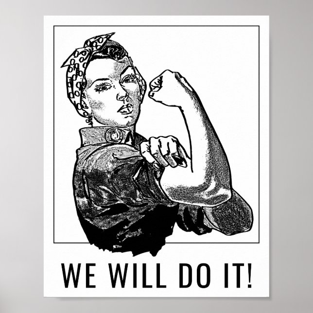 Poster L'art graphique féministe Can-Do Rosie-The-Riveter (Devant)