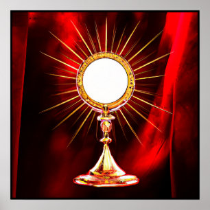 Poster L'art IA Blessé Sacrament Hôte dans une Monstrance