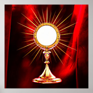 Poster L'art IA Blessé Sacrament Hôte dans une Monstrance