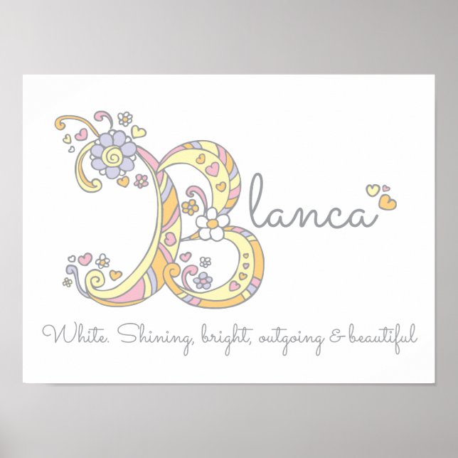 Poster L'art initial de gribouillage de Blanca B signifie (Devant)