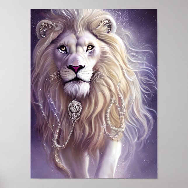 Poster L'art majestueux du lion blanc (Devant)