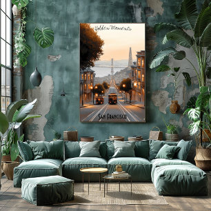 Poster L'art minimaliste de la skyline de San Francisco C