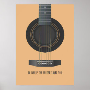 Poster L'Art Musique Va Là Où La Guitare Vous Emmène