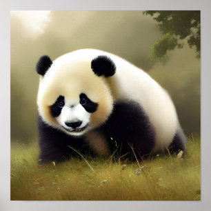 Poster L'Art numérique heureux de Panda