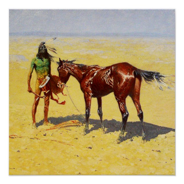 Poster L'art occidental de Frederic Remington “Traqué” (Devant)