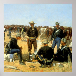 Poster L'art occidental “Le petit déjeuner du cavalier”