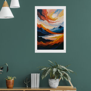 Poster L'art paysager Abstrait inspiré du désert