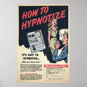 Poster L'art publicitaire de l'hypnose Vintage