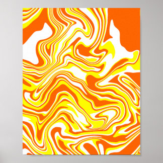Poster L'art scintillant en orange, blanc et jaune