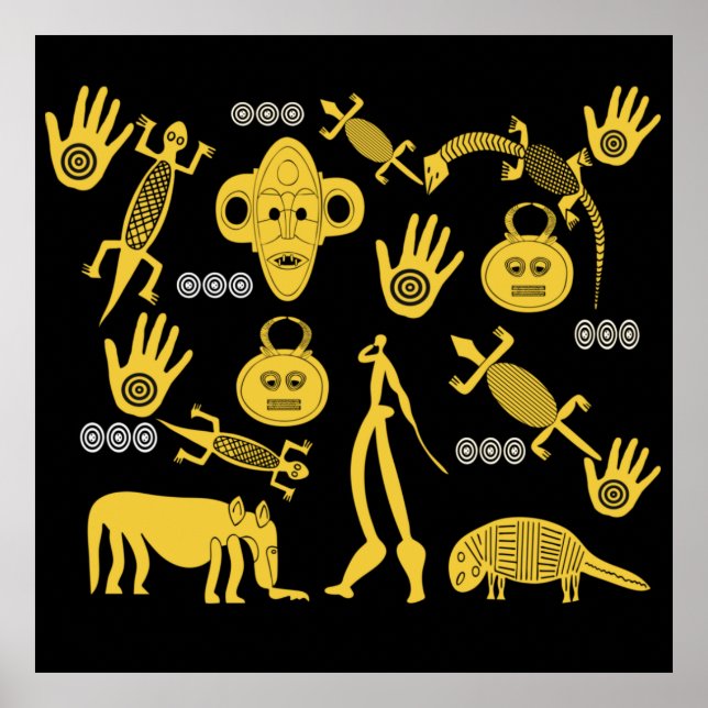 Poster L'art tribal africain Abstrait (Devant)