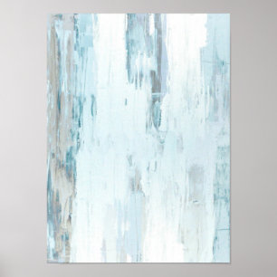 Poster L'art Turquoise et beige Abstrait "nuageux"